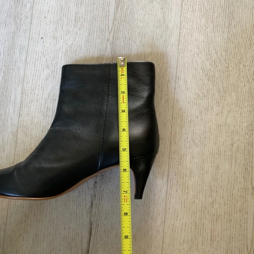 Dolce Vita Black Leather Pointed‎ Toe Ankle Boots Kitten Heel Made in Brazil 6.5